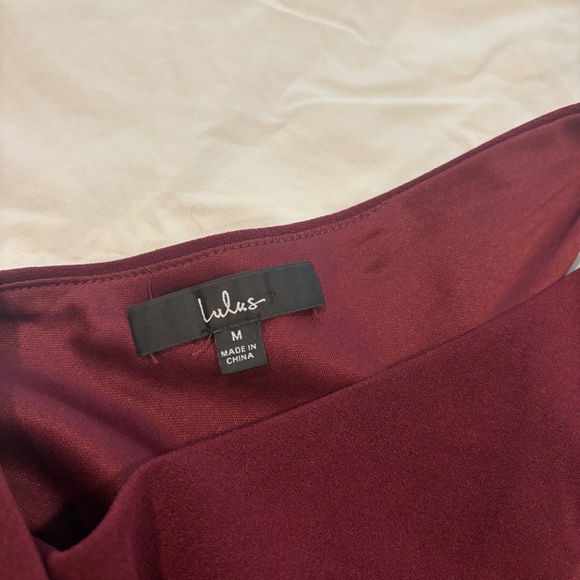 Lulus Burgundy One-Shoulder Asymmetrical Dress - M - Picture 4 of 6